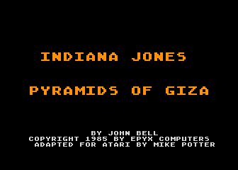 Indiana Jones - Pyramids of Giza atari screenshot