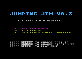 Jumping Jim atari screenshot