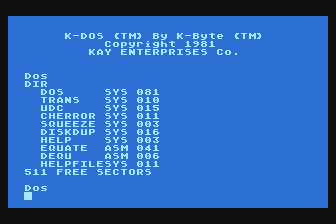 K-DOS atari screenshot