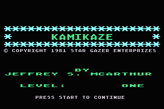 Kamikaze atari screenshot