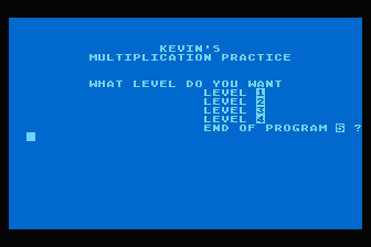 Kevin's Multiplication Practice atari screenshot