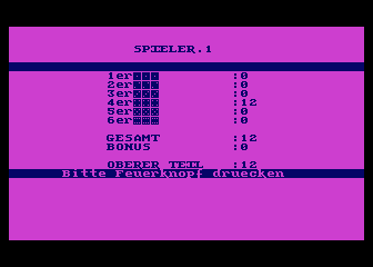 Kniffel atari screenshot