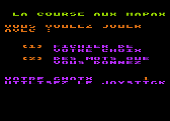 Chasse aux Fautes (La) / Course aux Hapax (La) atari screenshot