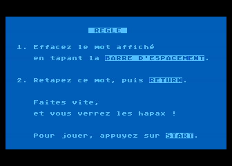 Chasse aux Fautes (La) / Course aux Hapax (La) atari screenshot