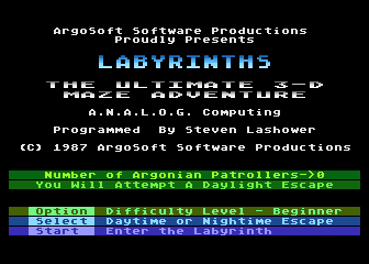 Labyrinths atari screenshot