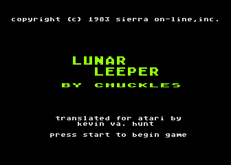 Lunar Leeper atari screenshot