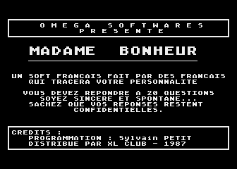 Madame Bonheur atari screenshot