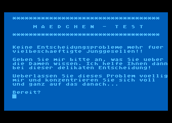 Maedchen-Test atari screenshot