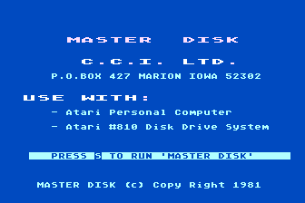Master Disk atari screenshot