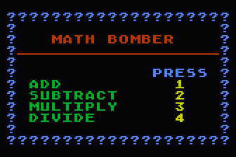 Math Bomber atari screenshot