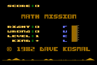 Math Mission atari screenshot