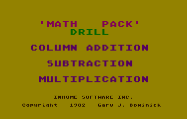 Math Pack atari screenshot