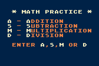 Math Practice atari screenshot