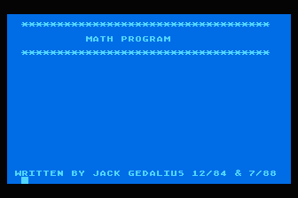 Math Program atari screenshot