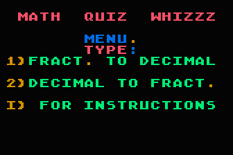 Math Quiz Whizzz - Fractions and Decimals atari screenshot