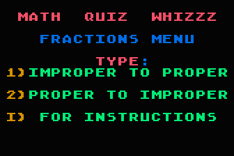 Math Quiz Whizzz - Improper Fractions atari screenshot