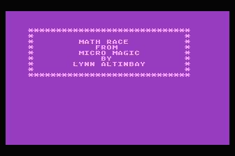 Math Race atari screenshot