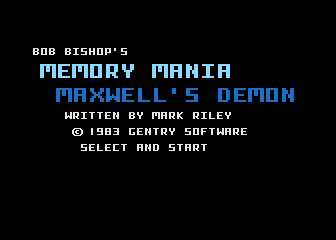 Maxwell's Demon / Memory Mania atari screenshot