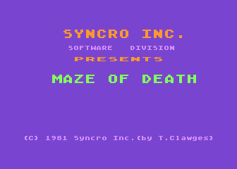 Maze of Death atari screenshot