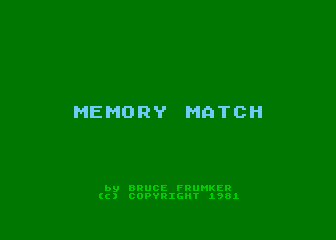 Memory Match atari screenshot
