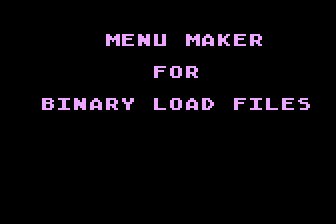 Menu Maker for Binary Load Files atari screenshot