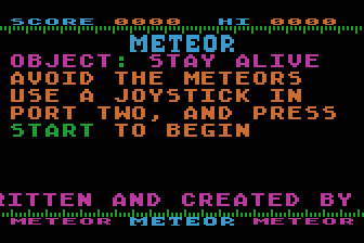 Meteor atari screenshot