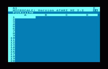 MicroCalc atari screenshot