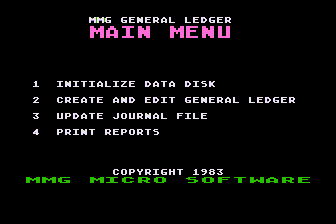 MMG General Ledger atari screenshot