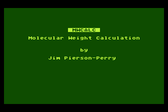 Molecular Weight Calculator atari screenshot
