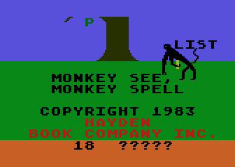 Monkey See, Monkey Spell atari screenshot