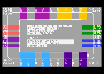 Monopoly V1.5 atari screenshot