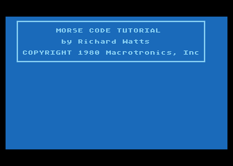 Morse Code Tutor atari screenshot
