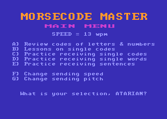 Morsecode Master atari screenshot