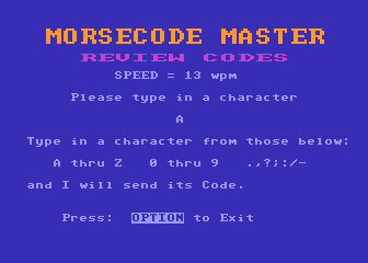 Morsecode Master atari screenshot
