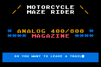 Motorcycle Maze Rider atari screenshot