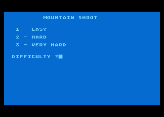 Mountain Shoot atari screenshot