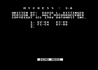 Mychess II atari screenshot