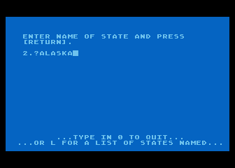 Name the States atari screenshot