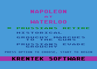 Napoleon at Waterloo atari screenshot