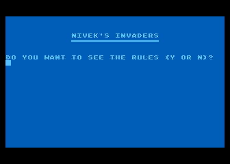 Nivek's Invaders atari screenshot