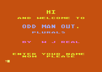 Odd Man Out - Plurals atari screenshot