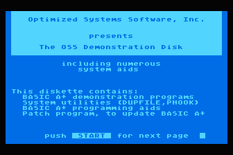 OSS Demonstration Disk atari screenshot