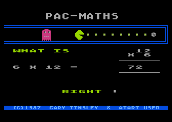 Pac-Maths atari screenshot