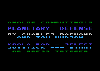Planetary Defense atari screenshot