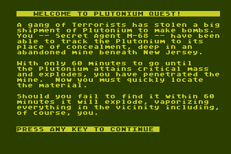 Plutonium Quest atari screenshot