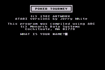 Poker Tourney atari screenshot