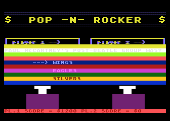 Pop-n-Rocker atari screenshot
