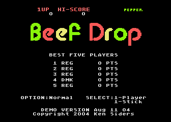 Beef Drop atari screenshot