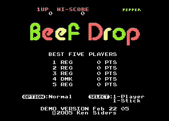 Beef Drop atari screenshot