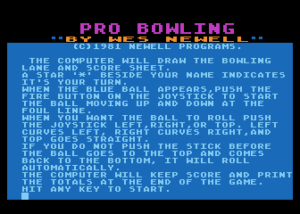 Pro Bowling atari screenshot